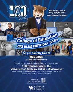 Promotional poster for Big Blue Birthday Bash