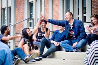 EDP students gather on the Dickey Hall steps.