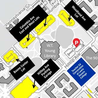 Map of parking during the convocation event.